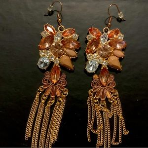 Beautiful pink chandelier statement earrings